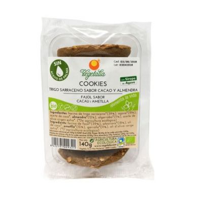 Bio Vegan Buckwheat Carob and Almond Cookies 140g Vegetalia