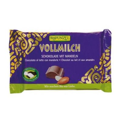 Snack de Chocolate con Leche con Almendras Bio 100g Rapunzel