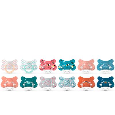 Pack de 2 Chupetes Fusión con Tetina Anatómica de Látex +12M