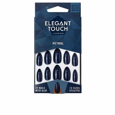 POLISHED COLOR 24 nails with glue stiletto #petrol