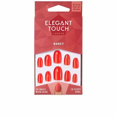 POLISHED COLOR 24 nails with glue oval #nancy