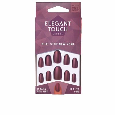 POLISHED COLOR 24 nails with glue oval #next stop New York
