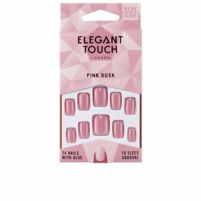 POLISHED COLOR 24 nails with glue squoval #pink dusk
