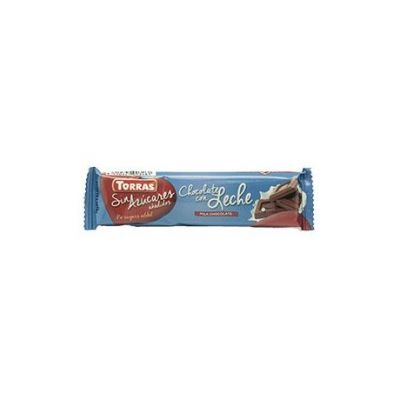 Chocolatina de Chocolate con Leche SinGluten SinAzucar 30uds Torras