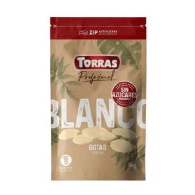 Cobertura Chocolate Blanco en Gotas SinGluten 1kg Torras