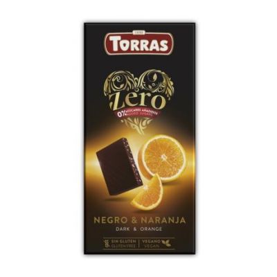 Chocolate Negro con Naranja Zero SinGluten Vegan 125g Torras