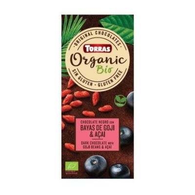 Chocolate Negro con Goji y Açai SinGluten Bio Vegan 100g Torras