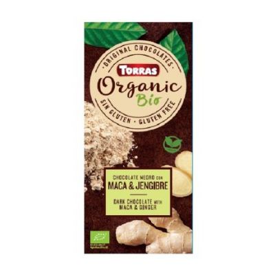 Chocolate Negro con Maca y Jengibre SinGluten Bio Vegan 100g Torras