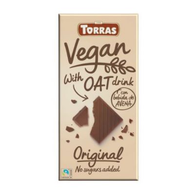 Chocolate con Bebida de Avena Vegan SinGluten 100g Torras
