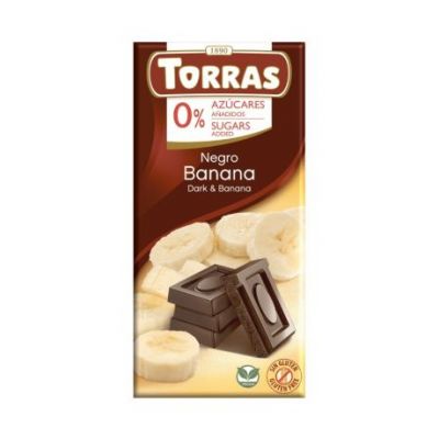 Dark Chocolate with Banana Gluten-Free 75g Torras