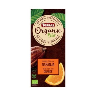 Cioccolato Fondente 70 Cacao Vegano All'Arancia Biologico 100g Torras