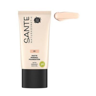Maquillaje Fluido Mineral Mate 01 Warm Linen Bio Vegan 30ml Sante