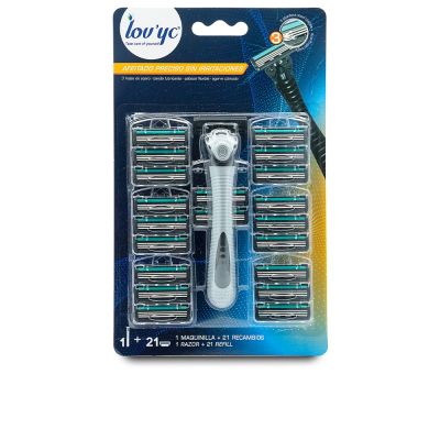 LOVYC Maquinilla + 21 recambios de 3 hojas de acero