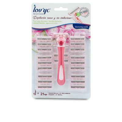 LOVYC Maquinilla + 21 recambios de 3 hojas de acero