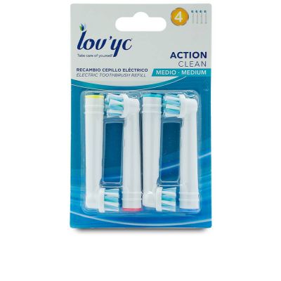 LOVYC Action clean brosse électrique moyenne de remplacement 4 unités