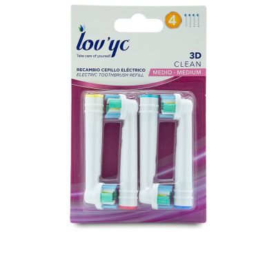 LOVYC Remplacement de la brosse électrique Medium 3D Clean 4 unités