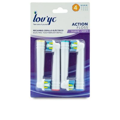 LOVYC Action floss brosse électrique douce de remplacement 4 unités