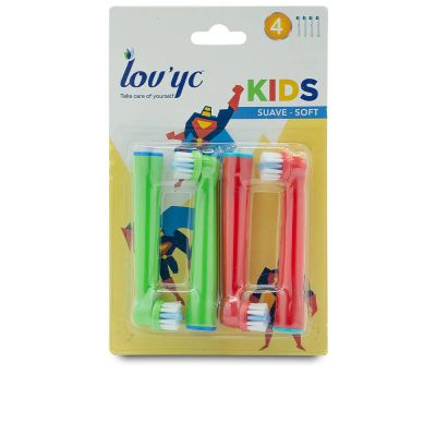 LOVYC Soft Superhero Kids Remplacement de la brosse à dents électrique 4 unités