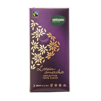 Chocolate Negro 100 Cacao Latinoamerica 80g Naturata