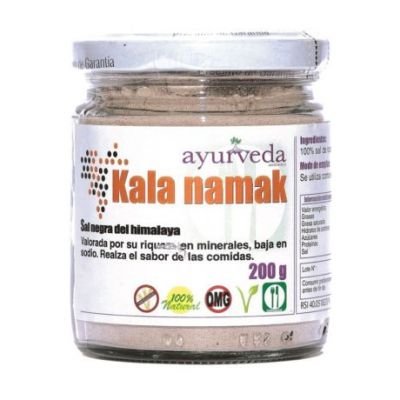 Kala Namak Sale Nero dell'Himalaya Senza Glutine Vegano 200g Ayurveda