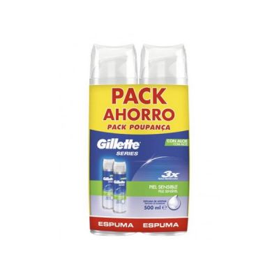 Mousse à raser peau sensible série Gillette 2X250Ml