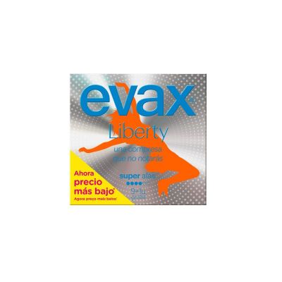 Evax Liberty Compresas  Super Con Alas 9+1 Unidades