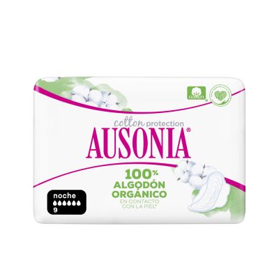 Ausonia Compresses de Nuit Ailes Bio 9 Unités