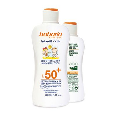 Babaria Kids Leche Corporal Spf50+ 200Ml + Aloe After Sun Balm 100Ml