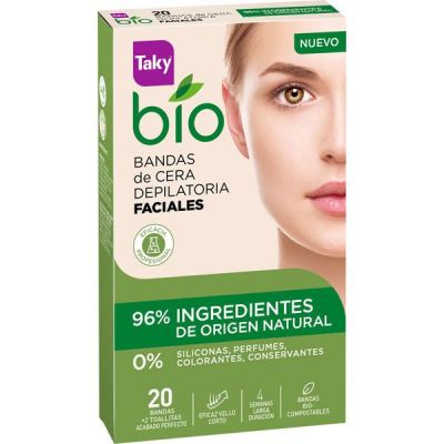 Bio Natural 0% Bandas De Cera Faciales Depilatorias 20 Uds