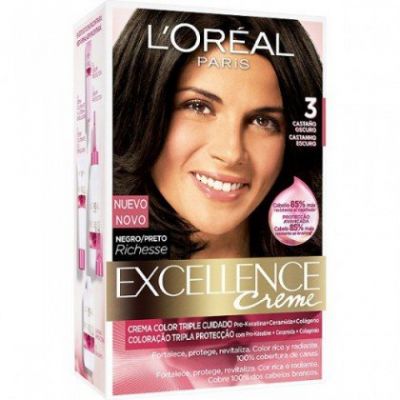 Coloración Excellence Crème Triple Protección 3 Castaño Oscuro De L'Oréal Paris