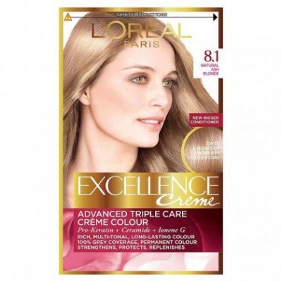 Coloración Excellence Crème Triple Protección 8.1 Rubio Claro Ceniza De L'Oréal Paris