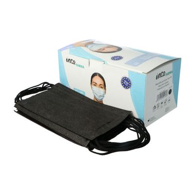 Masque chirurgical IIR adulte FARMA fabriqué en Espagne #noir