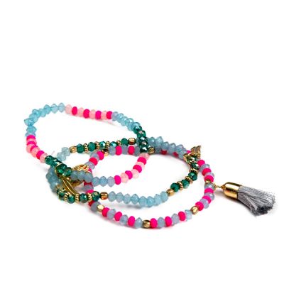 PULSERA POMPÓN lote 3 pz