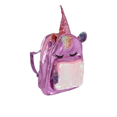 SAC À DOS SEQUIN forme licorne avec oreilles et cornes 1 p