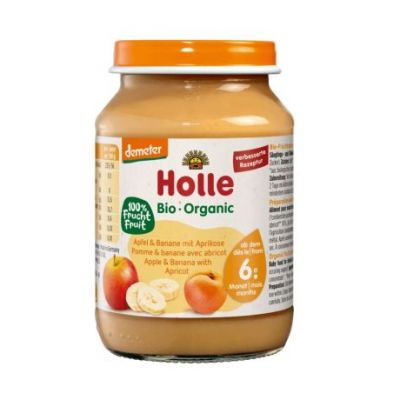 Apple, Banana and Apricot Potitos 6M 190g Holle