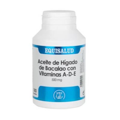 Aceite Higado Bacalao Vitaminas A-D-E 500mg 180 caps Equisalud