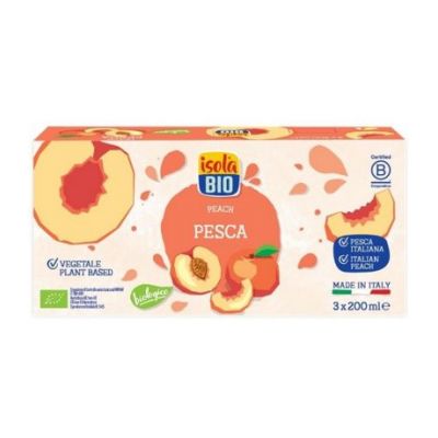 Peach juice with agave Gluten Free Bio 3x200ml Isola Bio