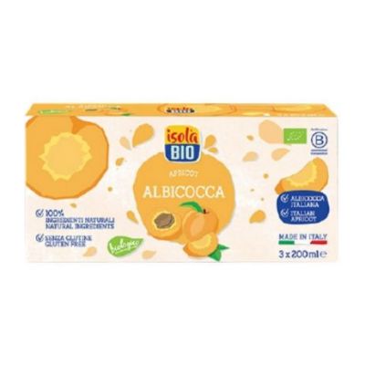 Apricot juice with agave Gluten Free Bio 3x200ml Isola Bio