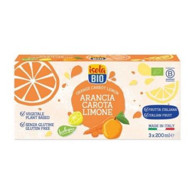 Zumo de Naranja Zanahoria y Limon con agave Bio 3x200ml Isola Bio