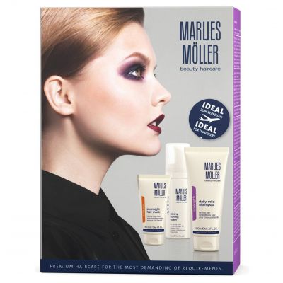 MARLIES MOLLER DIALY MILD SHAMPOO 100ML + STRONG STYLING FOAM 50ML + OVERNIGHT HAIR MASK 30ML