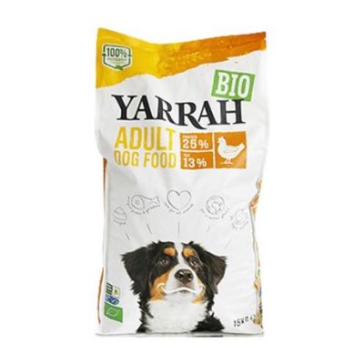 Nourriture au Maïs et au Poulet pour Chiens Bio 15kg Yarrah