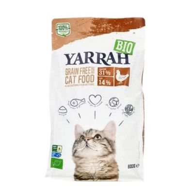 Alimento al pollo senza cereali per gatti biologici 800g Yarrah