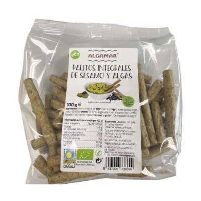 Palitos Integrales de Sesamo y Algas Eco Vegan 100g Algamar