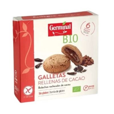 Galletas de Quinoa Rellenas de Cacao SinGluten Bio 200g Germinal
