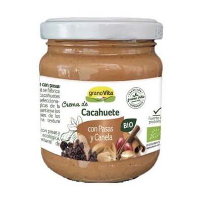 Crema de Cacahuete Pasas y Canela Bio 175g Granovita