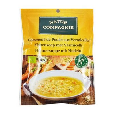 Organic chicken noodle soup sachet 80g Natur Compagnie