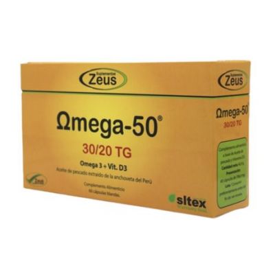 Omega-50 30/20 TG Omega 3  Vitamina D3 60 Perlas Zeus