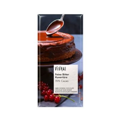 Chocolate Negro Cobertura Postres Bio Vegan 200g Vivani