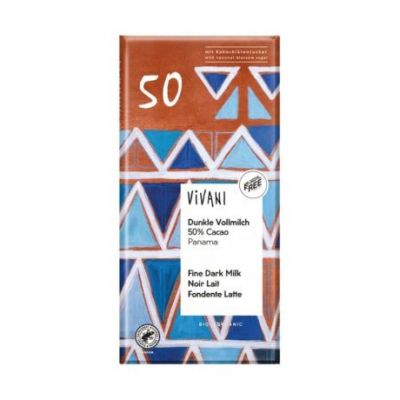 Cioccolato Al Latte Fondente 50 Panama Con Zucchero Di Cocco Biologico 100g Vivani