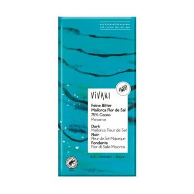 Chocolate Negro 75 Panama con Flor de Sal de Mallorca Bio 80g Vivani